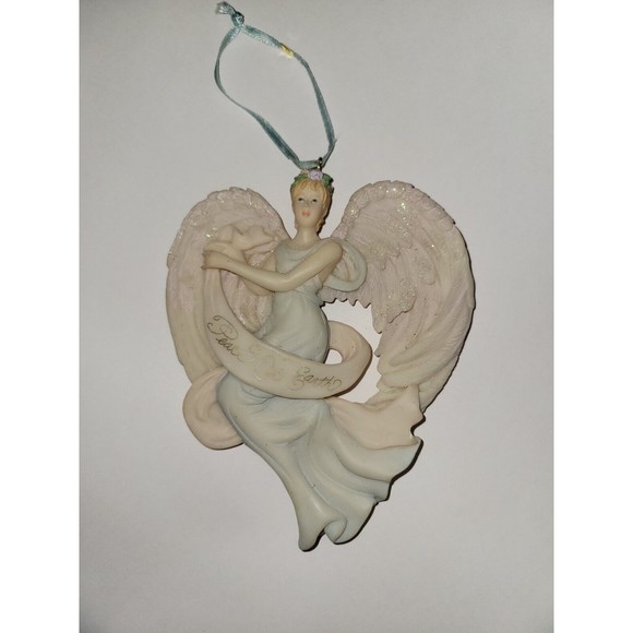 Roman Inc 1998 Ceraphim Angel Peace On Earth Christmas Ornament  EUC - Picture 1 of 11